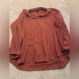 Old school lands end flannel patterned button up - size xl